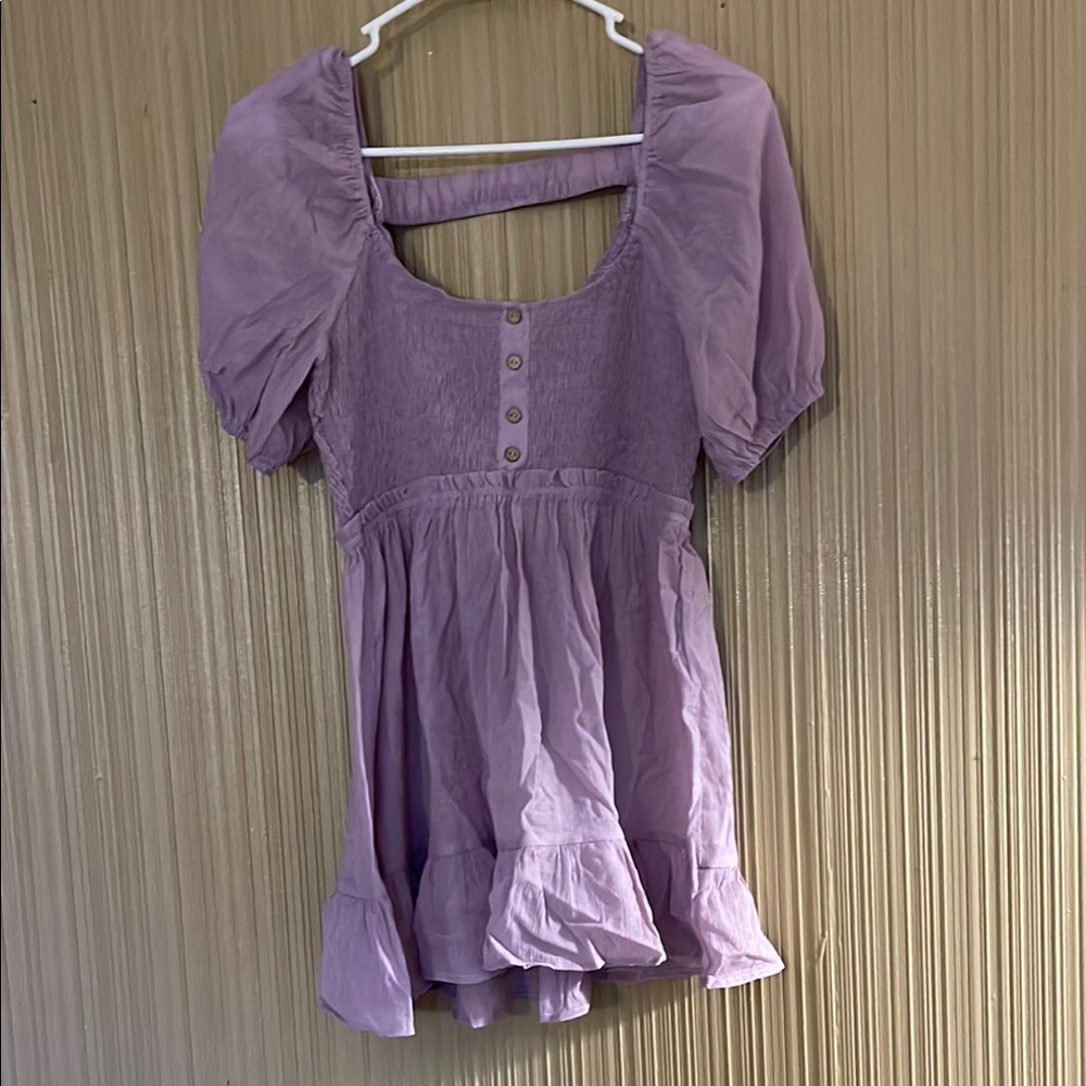 Lavender Puff Sleeve Dress